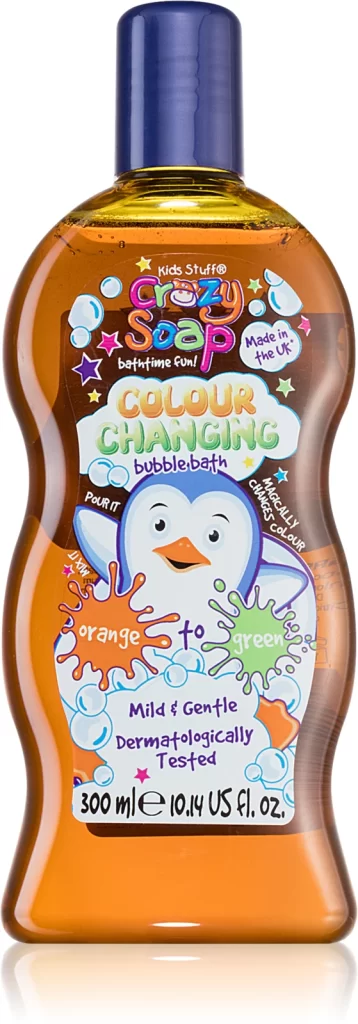 Kids Stuff Crazy Colour Changing Orange to Green - spalvą keičiančios vonios putos, 300ml