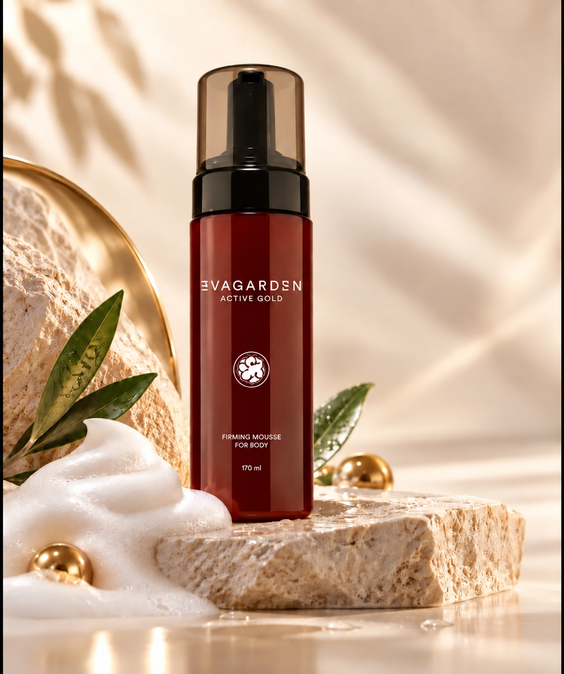 EVAGARDEN ACTIVEGOLD kūno putos premium aplinkoje